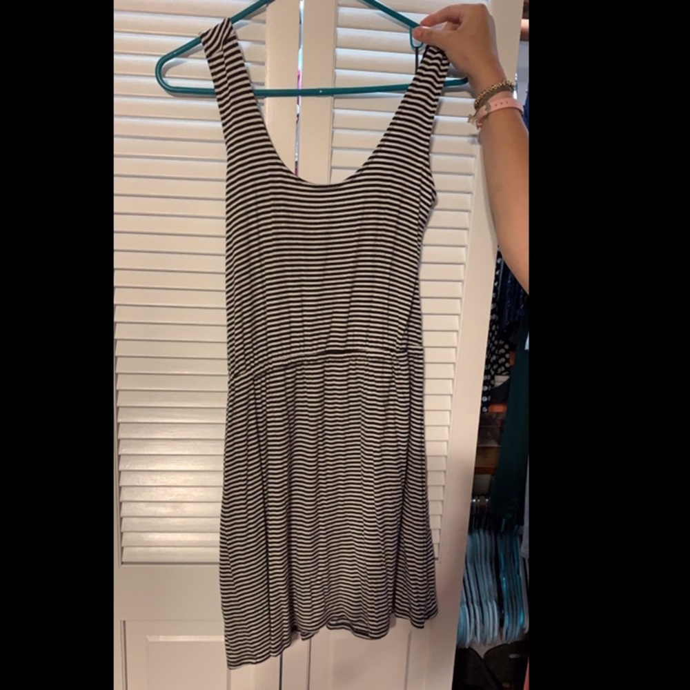 Super soft black and white striped dress